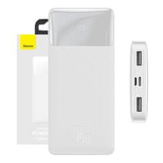 BASEUS Powerbank Bipow 10000mAh, 2xUSB, USB-C, 15W (bela)