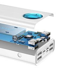 BASEUS powerbank Amblight 30000mAh, 4xUSB, USB-C, 65W (bela)