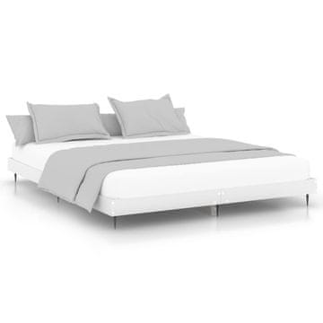Vidaxl Posteljni okvir bel 150x200 cm inženirski les