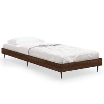 Vidaxl Posteljni okvir brez vzmetnice hrast 75x190 cm inženirski les