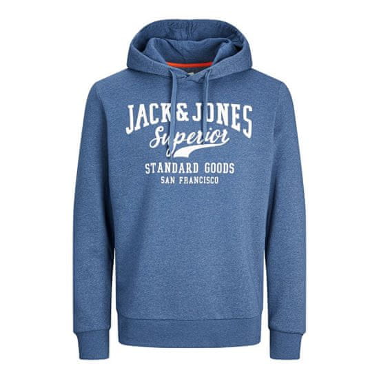Jack&Jones Plus Moški pulover JJELOGO Regular Fit 12243540 Ensign Blue