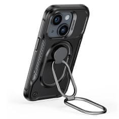 Joyroom Ohišje za iPhone 14 oklepni ovitek s stojalom in obročnim držalom črno