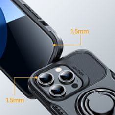 Joyroom Ohišje za iPhone 14 Pro oklepno ohišje s stojalom za obroč črno