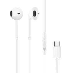DUDAO Slušalke X3C v ušesih s priključkom USB-C bele barve