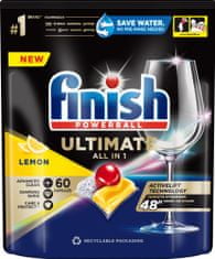 Finish Ultimate All in 1 Lemon Sparkle kapsule za pomivalni stroj, 60 kosov