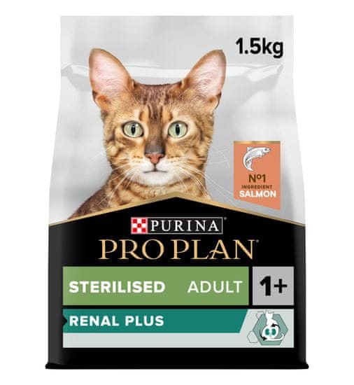 Purina Pro Plan CAT STERILISED RENAL PLUS, losos, 1,5 kg