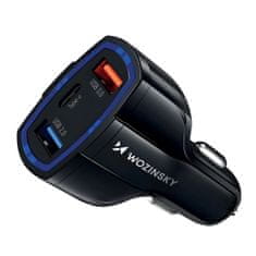 shumee Avtopolnilec 2xUSB in USB C, črn