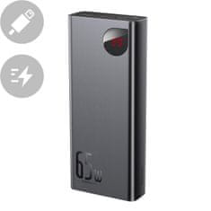 shumee Adaman powerbank 2x USB 1x USB-C 1x microUSB 20000mAh 65W Quick Charge črn