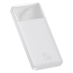 slomart baseus bipow powerbank 10000mah 2x usb / usb tip c / micro usb 15w bela (ppdml-i02)