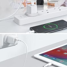 Joyroom Polnilec za telefon USB-C USB 30W PD QC 4,5A Angleški vtič UK bela