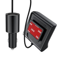AceFast Avtomobilski polnilnik polnilna postaja 90 W USB-C 3x USB QC 3.0 črn
