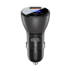 slomart acefast avtomobilski polnilec 63W usb tip c / usb, pd3.0, pps, qc3.0, afc, fcp, sfcp črn (b6 black)