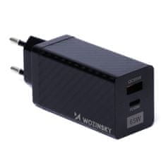 slomart wozinsky gan 65w polnilec z USB priključki, USB C podpira qc 3.0 pd črn (wwcg01)