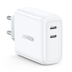 slomart ugreen hitri polnilec 2xusb-c 36w pd bele barve (cd199)