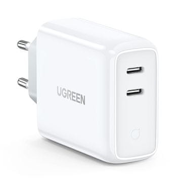 slomart ugreen hitri polnilec 2xusb-c 36w pd bele barve (cd199)
