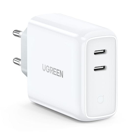 slomart ugreen hitri polnilec 2xusb-c 36w pd bele barve (cd199)