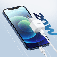 slomart ugreen majhen hitri polnilec usb-c pd 20W bela (cd241)