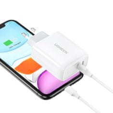slomart ugreen hitri polnilec 2xusb-c 36w pd bele barve (cd199)