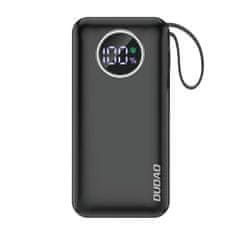 DUDAO Powerbank 10000 mAh USB-A USB-C s kablom iPhone Lightning in USB-C črne barve