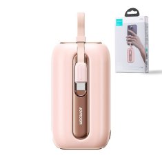 Joyroom Powerbank 10000mAh Colorful Series 22,5W s kabli USB-C in Iphone Lightning różowy