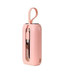 Joyroom Powerbank 10000mAh Colorful Series 22,5W s kabli USB-C in Iphone Lightning roza