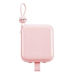 Joyroom Powerbank z zibelko, kablom USB-C in Iphone Lightning Cutie Series 10000mAh 22,5W roza