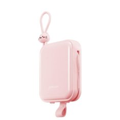 Joyroom Powerbank z zibelko, kablom USB-C in Iphone Lightning Cutie Series 10000mAh 22,5W roza