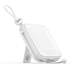 Joyroom Napajalnik z zibelko, kablom USB-C in Iphone Lightning serije Cutie 10000 mAh 22,5 W, bele barve