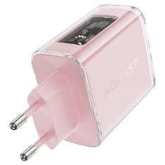 AceFast GaN omrežni polnilnik 65 W, 3 vrata, 1x USB, 2x USB-C, zelen
