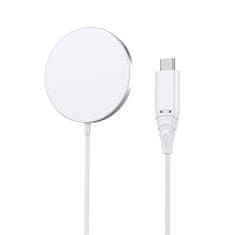 Choetech 15W indukcijski polnilec Qi z MagSafe + magnetno stojalo za telefon - bela