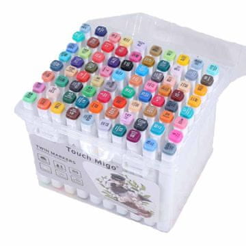 Dvostranski markerji - set v plastični škatli po 80 kos