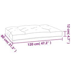 Vidaxl Blazina za kavč iz palet vzorec listja 120x80x12 cm blago