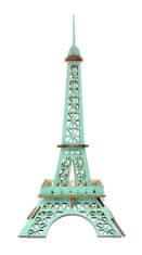 Woodcraft Lesena 3D sestavljanka Eifflov stolp turkizna