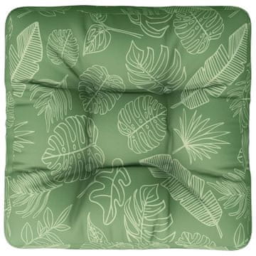 Vidaxl Blazina za palete vzorec listja 50x50x12 cm blago