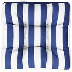 Vidaxl Blazina za palete modre in bele črte 58x58x10 cm oxford blago