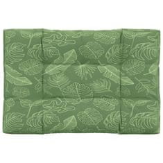 Vidaxl Blazina za kavč iz palet vzorec listja 120x80x12 cm blago
