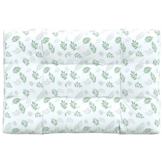 Vidaxl Blazina za kavč iz palet vzorec listja 120x80x12 cm blago