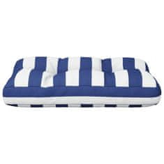 Vidaxl Blazina za palete modro bele črte 60x40x12 cm blago