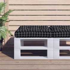 Vidaxl Blazina za palete črn karo vzorec 50x50x12 cm blago