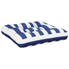 Vidaxl Blazina za palete modre in bele črte 58x58x10 cm oxford blago