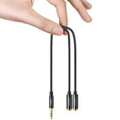 Ugreen Kabel za slušalke z razdelilnikom mini jack 3,5 mm na 2x mini jack 3,5 mm 20 cm bele barve