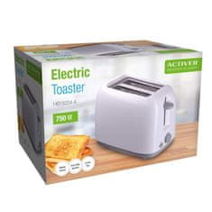 ACTIVER Toaster s časovnikom, 650-750 W, belo-siv, komplet 2