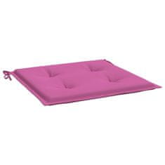 Vidaxl Blazine za vrtne stole 6 kosov roza 50x50x4 cm tkanina