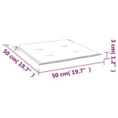 Vidaxl Blazine za vrtne stole 2 kosa črne karo 50x50x3 cm tkanina