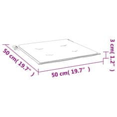 Vidaxl Blazina za vrtni stol 2 kosa modro bele črte 50x50x3 cm tkanina