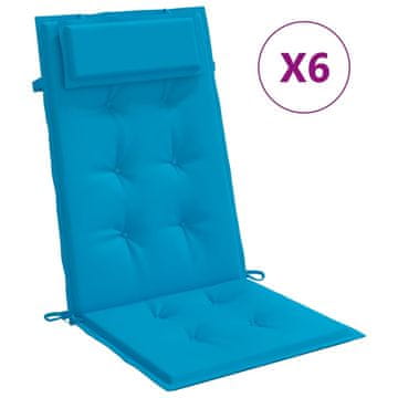 Vidaxl Blazine za stole 6 kosov svetlo modra oxford tkanina
