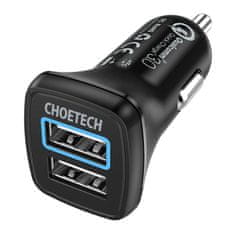 Choetech choetech avto polnilec c0051 36w qc 3.0 (črn)