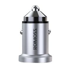 Romoss avto polnilec romoss au420t, usb-c + usb, pd + qc 20w (srebrn)