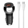 avtomobilski polnilec ldnio c1 usb, usb-c + kabel usb-c - usb-c