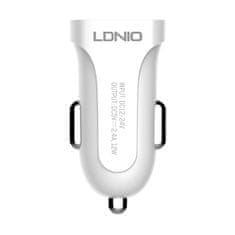 LDNIO avtomobilski polnilec ldnio dl-c17, 1x usb, 12w + usb-c kabel (bel)